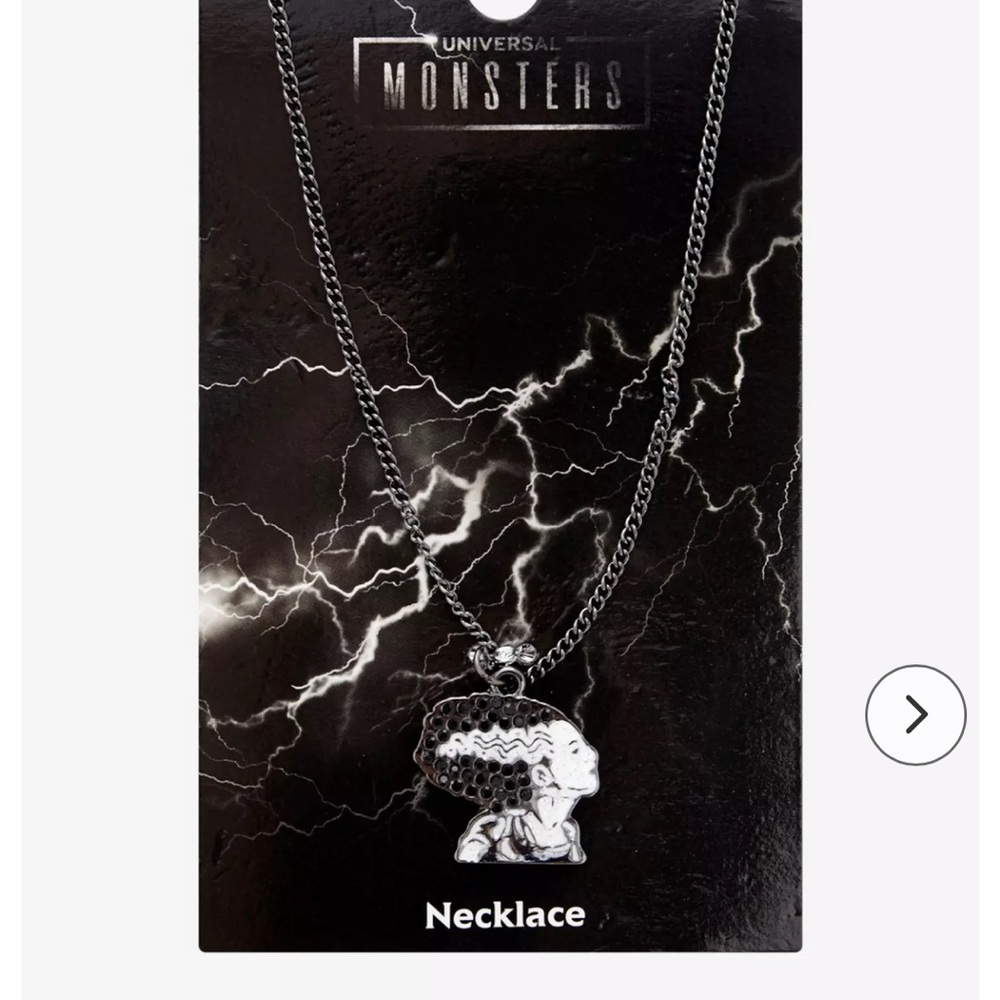 NWT Bride Of Frankenstein Silver Chain Necklace With Pendant